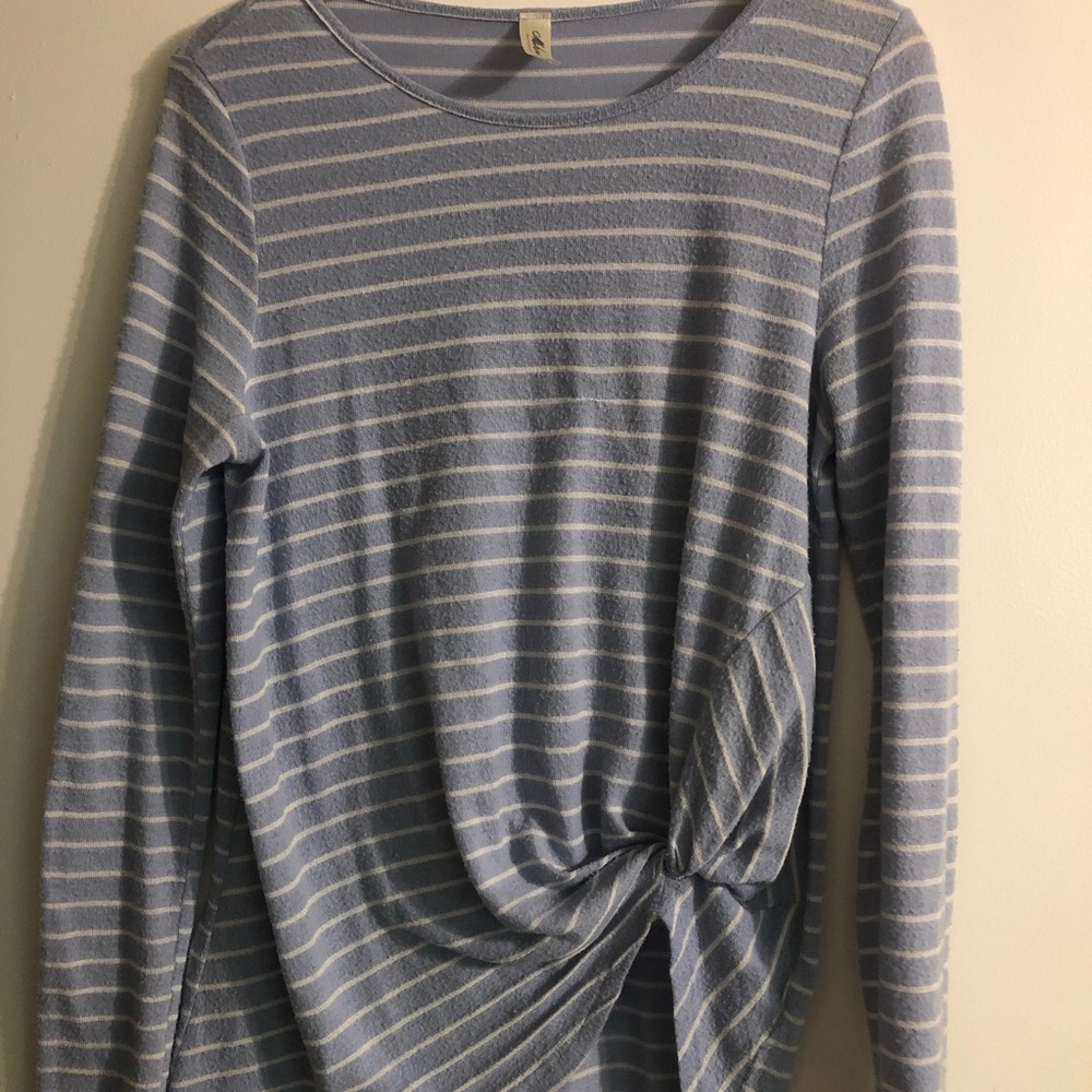 Blue striped long sleeve top